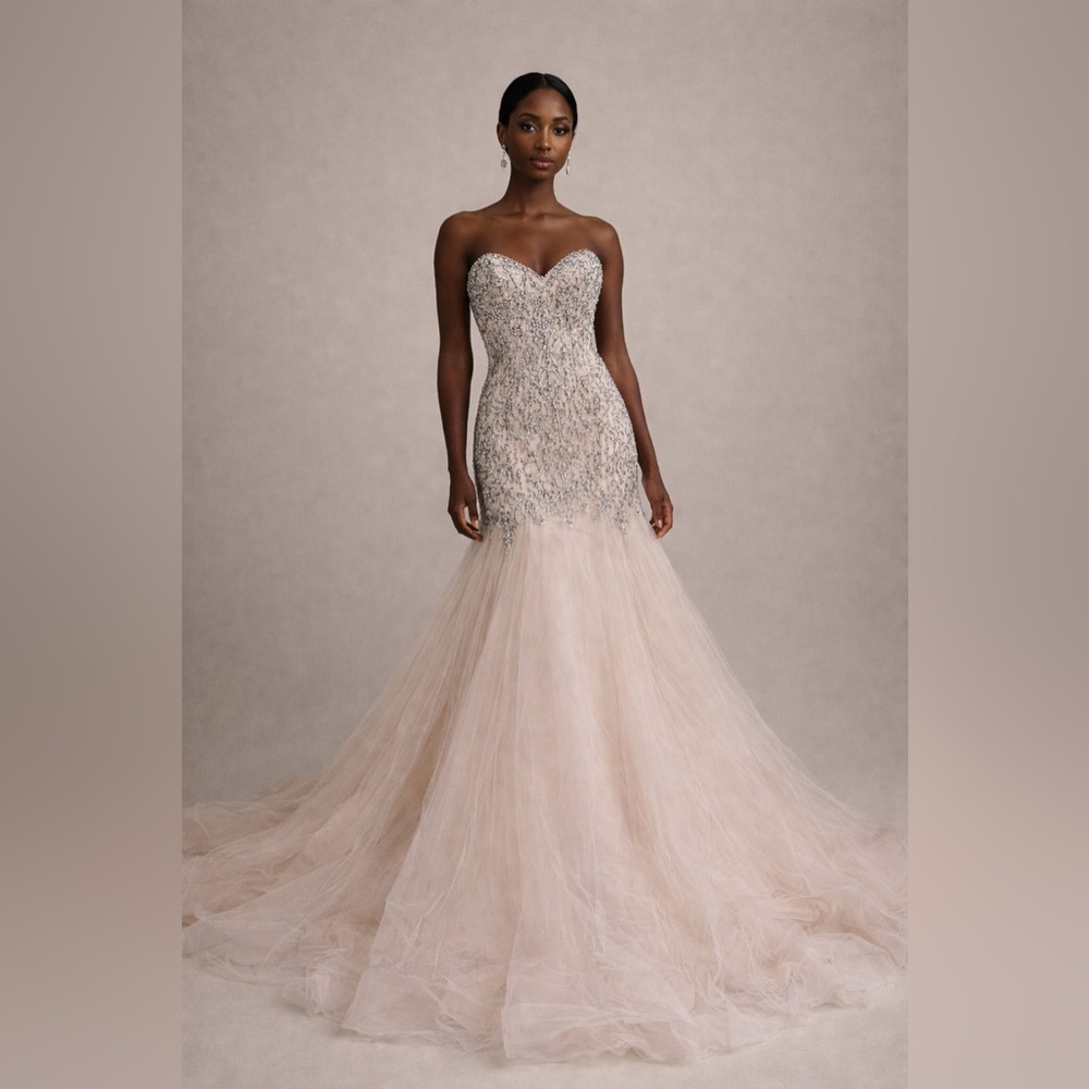 Beaded Essence Strapless Mermaid Gown